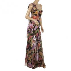 Pre Owned Dolce and Gabbana Chiffon Floral Maxi Dress M