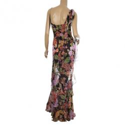 Pre Owned Dolce and Gabbana Chiffon Floral Maxi Dress M