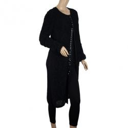 مملوكة مسبقًا Dolce and Gabbana Long Tweed Embellished Cardigan L