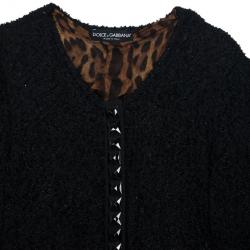 مملوكة مسبقًا Dolce and Gabbana Long Tweed Embellished Cardigan L