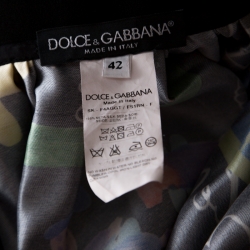 Pre Owned تنورة دولتشي أند غابانا حرير ميكادو طباعة أطفال واسع M