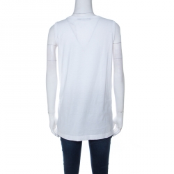 Pre Owned فيست جيرسيه دولتشي أند غابانا قطن أبيض مطبوع  XS 