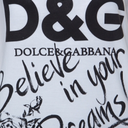 Pre Owned فيست جيرسيه دولتشي أند غابانا قطن أبيض مطبوع  XS 