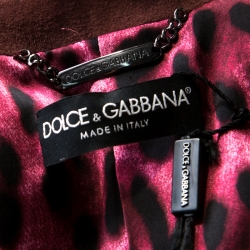 Pre Owned Dolce & Gabbana Burgundy Lamb Shearling Fur Belted Mongolian Coat S