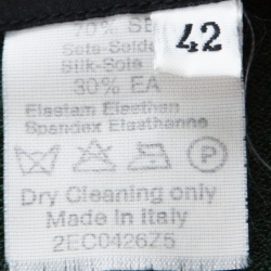 مملوكة مسبقًا Dolce and Gabbana Green Knit Collared Three Quarter Sleeve Top M