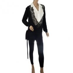 Pre Owned Dolce and Gabbana Lace Trim Wrap Top L