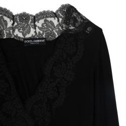 Pre Owned Dolce and Gabbana Lace Trim Wrap Top L