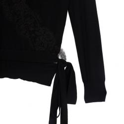 Pre Owned Dolce and Gabbana Lace Trim Wrap Top L