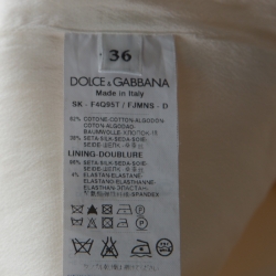 مملوكة مسبقًا Dolce and Gabbana Off-White Cotton & Silk Blend Embossed Jacquard Sheath Skirt XS