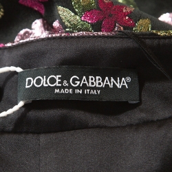 Pre Owned Dolce & Gabbana Muticolor Floral Lurex Jacquard Mini Skirt S