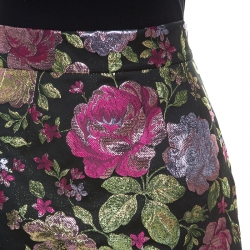 Pre Owned Dolce & Gabbana Muticolor Floral Lurex Jacquard Mini Skirt S
