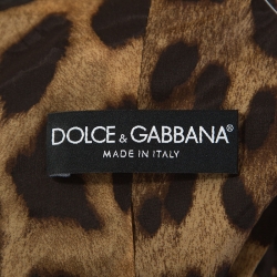 Pre Owned Dolce and Gabbana Grey Leopard Print Lined Wool Blend Blazer S