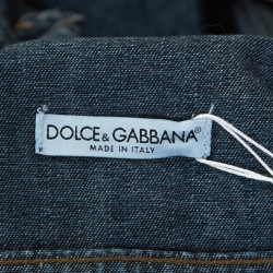 مملوكة مسبقًا جاكت دولتشي أند غابانا تفاصيل مزخرف دنيم أزرق M