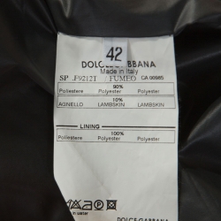 Dolce & Gabbana Dark Green Leather Trim Quilted Biker Jacket M