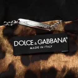 Pre Owned Dolce & Gabbana Black Taffeta Button Front Shrug M