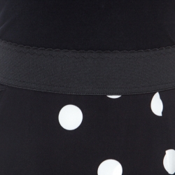 Pre Owned قميص دولتشي أند غابانا فلونس مكشكش حرير ستريتش تنقيط بولكا أسود M