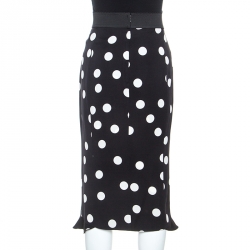 Pre Owned قميص دولتشي أند غابانا فلونس مكشكش حرير ستريتش تنقيط بولكا أسود M