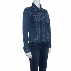 Pre Owned جاكت دولتشي أند غابانا تفاصيل زخرفة دنيم أزرق M