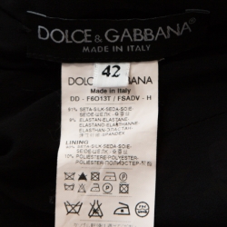 Pre Owned فستان دولتشي أند غابانا مكشكش حرير ستريتش طباعة زهور أسود M