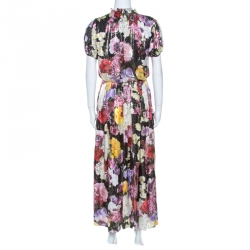 Pre Owned فستان دولتشي اند غابانا ماكسي حرير لوريكس مطبوعه مورد متعدد الألوان L