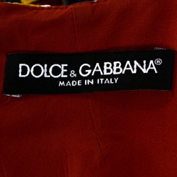 Pre Owned فستان دولتشي أند غابانا بلا أكمام مطبوع نقشة كاريتو متعدد الألوان L