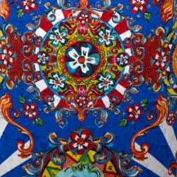 Pre Owned فستان دولتشي أند غابانا بلا أكمام مطبوع نقشة كاريتو متعدد الألوان L