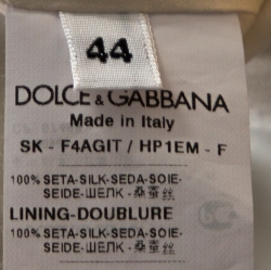 Pre Owned Dolce & Gabbana Multicolor Silk Drawing Print Midi Skirt M