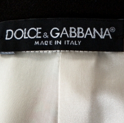 Pre Owned Dolce & Gabbana Multicolor Silk Drawing Print Midi Skirt M