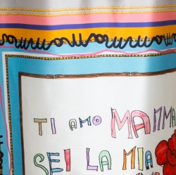 Pre Owned Dolce & Gabbana Multicolor Silk Drawing Print Midi Skirt M