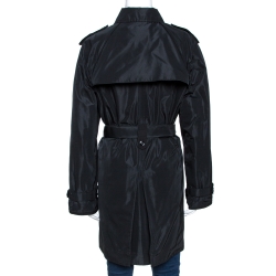 Pre Owned Dolce & Gabbana Black Belted Double Breasted Coat M