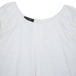 مملوكة مسبقًا Dolce and Gabbana White Cotton Dress L