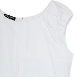 مملوكة مسبقًا Dolce and Gabbana White Cotton Dress L