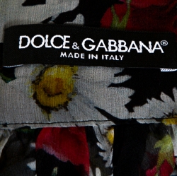 Pre Owned Dolce & Gabbana Black Floral Print Flared Maxi Skirt M 