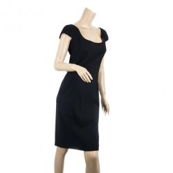 Pre Owned Dolce and Gabbana Fitted Square-neck Dress M