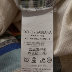 Pre Owned Dolce & Gabbana Off White Majolica Print Silk Button Front Cardigan L