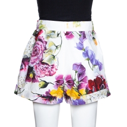 Pre Owned Dolce & Gabbana Multicolor Floral Printed Cotton Shorts S