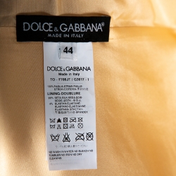 Pre Owned Dolce & Gabbana Beige Raffia Saluti Da Taormina Print Top M