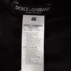 مملوكة مسبقًا Dolce & Gabbana Black Silk Floral Lace Detail Maxi Dress L