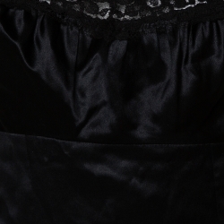 مملوكة مسبقًا Dolce & Gabbana Black Silk Lace Trim Camisole Top S
