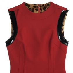 مملوكة مسبقًا Dolce and Gabbana Red Wool Sleeveless Dress S