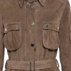 Pre Owned Dolce & Gabbana Tan Suede Belted Jacket M