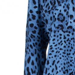 مملوكة مسبقًا Dolce and Gabbana Blue Animal Print Button Down Shirt S