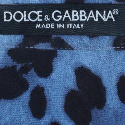 مملوكة مسبقًا Dolce and Gabbana Blue Animal Print Button Down Shirt S