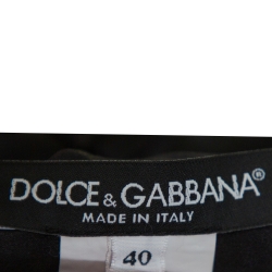 Pre Owned Dolce & Gabbana Black Floral Printed Silk Cold Shoulder Ruched Midi Dress S