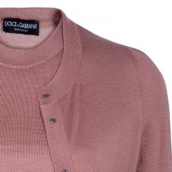 Pre Owned Dolce and Gabbana Blush Cashmere Top and Cardigan Set S