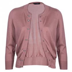 Pre Owned Dolce and Gabbana Blush Cashmere Top and Cardigan Set S