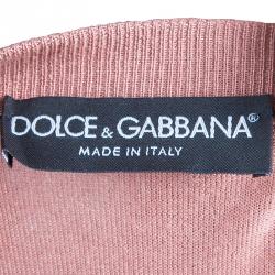 Pre Owned Dolce and Gabbana Blush Cashmere Top and Cardigan Set S