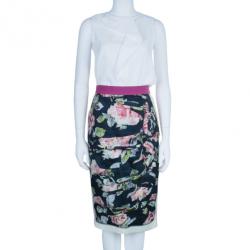 مملوكة مسبقًا تنورة دولتشي آند غابانا حرير مورد بكشكشة M