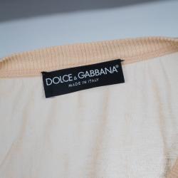 مملوكة مسبقًا Dolce and Gabbana Peach Knit V-Neck Sweater S
