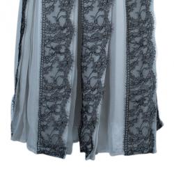 مملوكة مسبقًا Dolce and Gabbana Monochrome Lace Silk Blend Organza Gown M